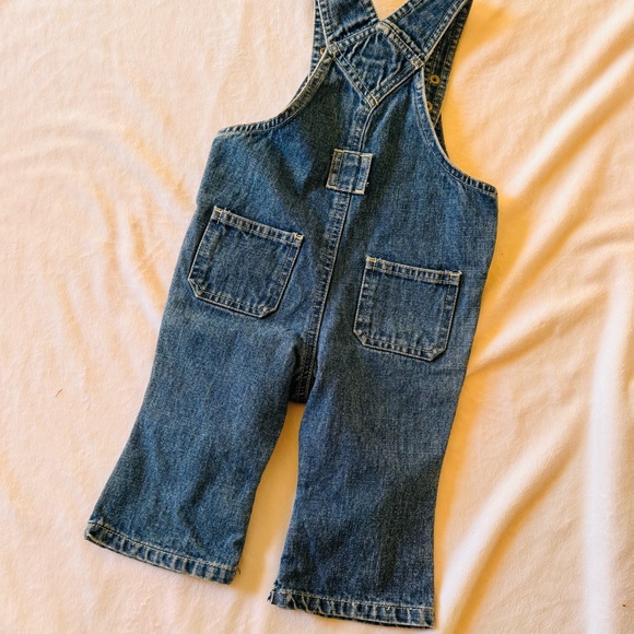 Vintage Carters baby little girl embroidered floral denim overalls jeans - Picture 4 of 4